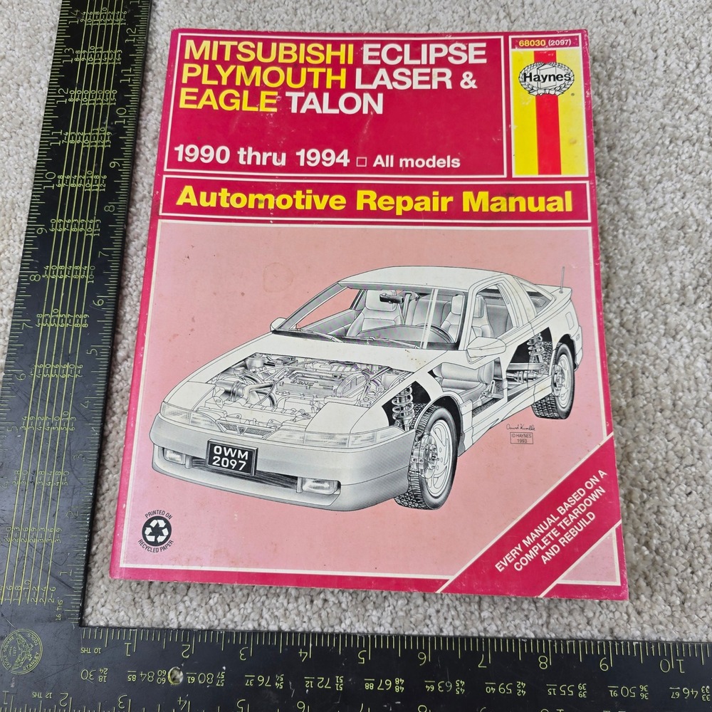 Haynes Repair Manual Mitsubishi Eclipse Plymouth Laser Eagle Talon 1990-1994 Red
